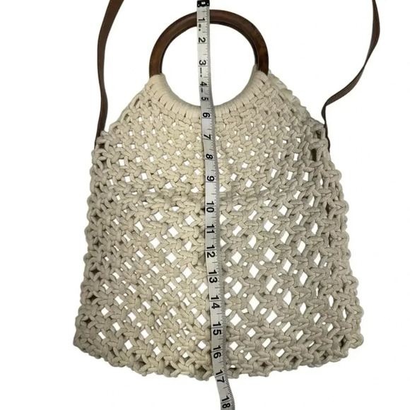 Sigrid Olsen Handcrafted Natural Macrame Crossbody Fully Lined Snap Close Bag - Picture 10 of 16